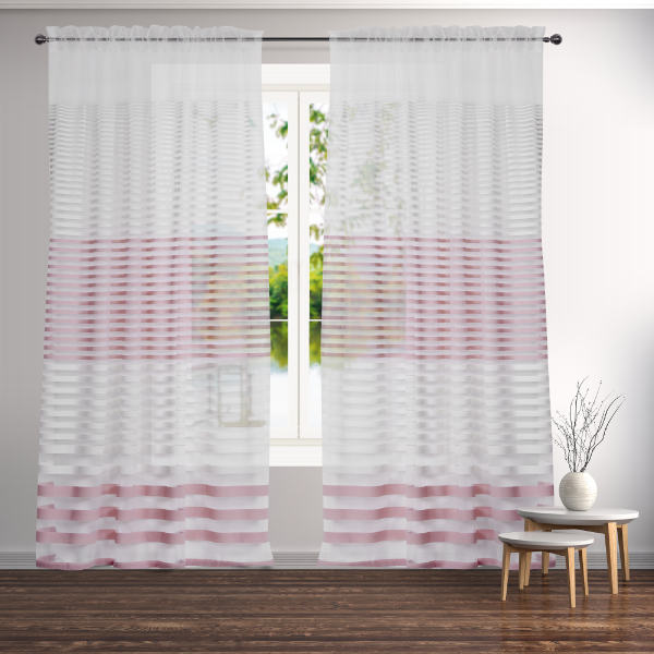 Flash | Jacquard Sheer – Blush Cream, 54″ x 84″